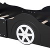 Okak Platform Bed Frame with Wheels and Race Car-Shaped Bedroom Furniture for Kids Noise-Free Bed Strong Wood Slats Easy Assembly - 3 of 4