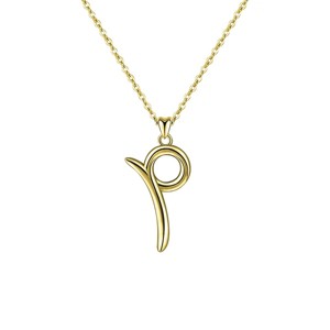 Elegant personalized touch: Stylish 14K Gold plated initial necklace. Adds sophistication and meaning to your look. - 1 of 2