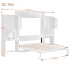 TIRAMISUBEST Queen Size Murphy Bed with Desk and Vanity, All-in-One Design Folding Bed Frame with Storage Cabinets - 3 of 4