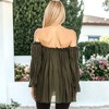 Anna-Kaci Women's Semi Sheer Boho Off The Shoulder Layering Top - 3 of 4