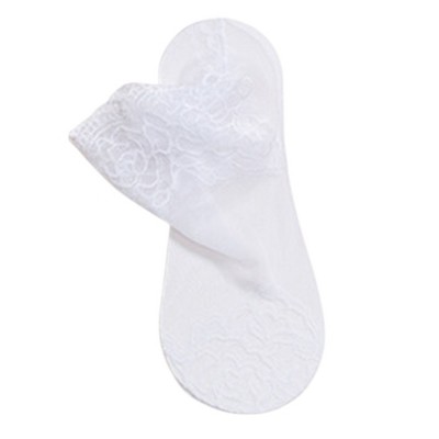 Anna-Kaci Women's Floral Lace No Show Socks Lightweight Low Cut Sheer Liner with Silicone Heel Grip Elegant Invisible Design for Flats