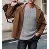 Men's Solid Color Long Sleeve Crew Neck Sweater, Loose Fit American Retro Knitted Pullover for Casual Wear - 2 of 3