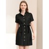 Allegra K Women's Jean Casual Collared Belted Button Down Denim Shirt Dress - 3 of 4