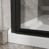 34"x 72" Pivot Shower Door Combo w/ 35.4" White Acrylic Shower Base, Black Aluminum Finish, Semi-Frameless Tempered Clear Glass Design - 3 of 4