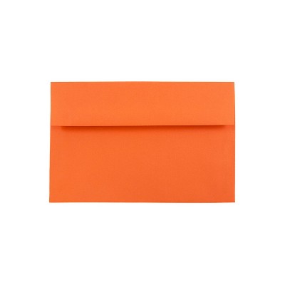 JAM Paper A8 Colored Invitation Envelopes 5.5 x 8.125 Orange Recycled 25/Pack (95740)