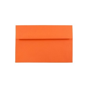JAM Paper A8 Colored Invitation Envelopes 5.5 x 8.125 Orange Recycled 25/Pack (95740) - 1 of 2
