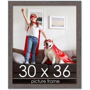 PosterPalooza | Textured Grey Picture Frame - UV Acrylic, Foam Board Backing, Hanging Hardware - 1 of 4