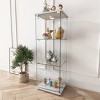 INFURNIC Decorative Bookshelf Modern Glass Display Cabinet with 3 Shelves and Tempered Glass Doors, White, 16.73"*14.37"*47.91" - 3 of 4