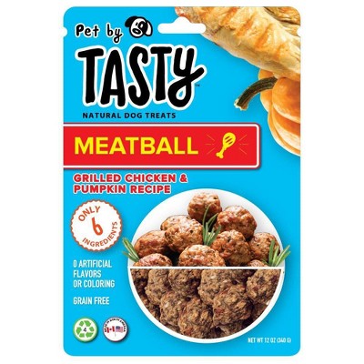 Pet by Tasty Meatball Grilled Chicken and Pumpkin Recipe Dog Treats - 12oz