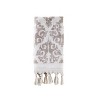 2pc Mirage Fringe Hand Towel Set Taupe - Saturday Knight Ltd.: Cotton Jacquard, Geometric Pattern, Heavyweight - 2 of 3