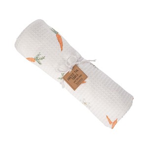 Transpac Fabric Waffle Carrot Pattern Table Throw Home Decorations Spring - 1 of 3