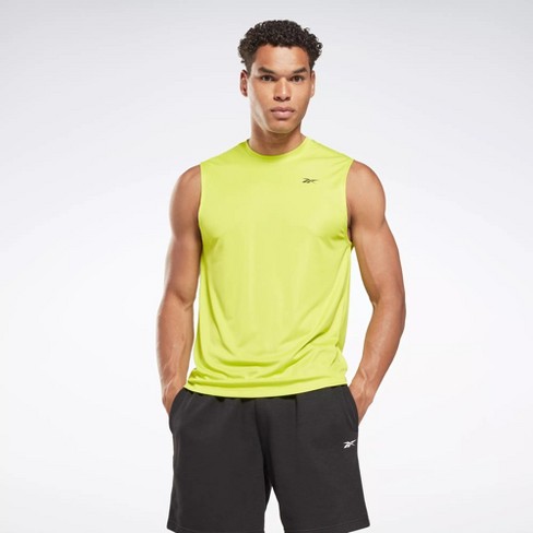 Reebok Training Sleeveless Tech T-Shirt Mens Athletic T-Shirts XXX Large  Acid Yellow