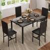 Hooseng 5-piece Kitchen Table and Chairs, Dining Table Set for 4, Rectangular Dining Table Set with Four Chairs and Marble Top for Dining Room - 2 of 4