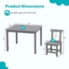 Costway Wooden Kids Table and 2 Chairs Set with Rubber Wood Legs Anti-slip Foot Pads White/Gray - 3 of 4
