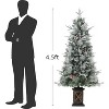 4.5FT Christmas Tree Faux Fros with Potted Base, Bi-Color 8-Mode and 108 LED Lights, Artificial Cedar for Entrances, Home Holiday Decor, Green - 2 of 4
