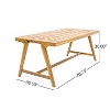 GDFStudio Desmond Outdoor Rustic Slat Design Acacia Wood Dining Table, Teak - 3 of 4