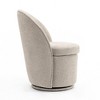 YOUNIKE Swivel Accent Chair 21" Wide Round Barrel Chair Modern Upholstered Living Room Chair Makeup Chair for Bedroom, Boucle Fabric - 3 of 4