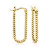 Ross-Simons 18kt Gold Over Sterling Paper Clip Link Hoop Earrings With Removable 8x11mm Cultured Pearl Drops - 3 of 4