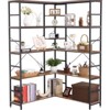 5 Tier Corner Bookshelf, Industrial Bookshelves, L Shape Tall Bookcase with Storage with Heavy Duty Metal Frame for Bedroom Living Room Home Office - 3 of 4