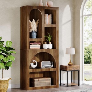 Tribesigns Modern 70.87" Geometric Bookshelf, Arched Bookcase with 5 Storage Shelves, Open Art Decor Display Shelf for Living Room, Bedroom - 1 of 4