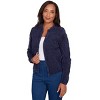 Alfred Dunner Women's Zip-Front Chenille Collared Cardigan - 3 of 4