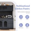 63" Freestanding Kitchen Buffet with Hutch and Adjustable Shelves, Pegboard, Power Outlet and Storage Drawers for Coffee Bar Use-Cuddlewood - 3 of 4