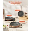 VEVOR Frying Pan Skillet, Aluminum Egg Fry Pans, 3 Piece (8, 10, 12 in), Nonsitck Ceramic Heavy-Duty Skillets with Heat-Resistant Handle, Grey - 3 of 4