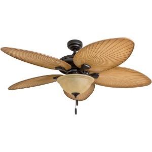 Honeywell Palm Valley 52" Tropical LED Ceiling Fan with Open Bowl Light, Bronze - 1 of 4