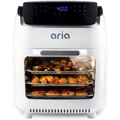 ARIA All-in-1 Premium 30 Qt. Stainless Steel Touchscreen Air Fryer Toaster  Oven with Recipe Book ATO-898 - The Home Depot