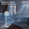 Tangkula 9" Pedestal Fan with Remote, Oscillating Air Circulator Fan w/ 3 Wind Speeds & 7 H Timer, Tiltable Design, Ultra Quiet Standing Fan White - image 2 of 4