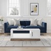 Sapphtopaz Modern Coffee Table with 2 Framed Panel Doors & 2-Tier Open Shelf Simple Center Table with Knotty Alder Base for Living Room, Bedroom - 2 of 4