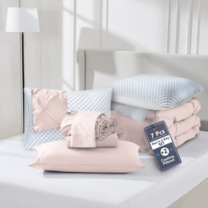 Nestl Comforter Set, 9 Piece Pinch Pleated Bedding Set, Bed in a Bag, All season Bed Set with Cooling Pillows - 1 of 4