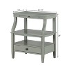 Sapphtopaz Night Stand with Drawer and Tapered Feet Modern Storage Nightstand with 3-Layer Open Rack, Entryway Table for Bedroom, Living Room - 3 of 4