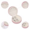 REGALWOVEN PU Leather Mini Portable Compact Round Jewelry Box Display Holder - 4 of 4