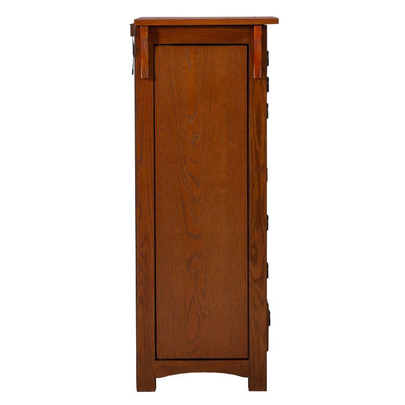 Delia Traditional Wood 8 Lined Drawer Jewelry Armoire Oak Finish - Powell, 5 of 17