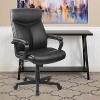 Emma and Oliver High Back Black LeatherSoft/Mesh Accent Swivel Office Chair with Arms - 2 of 4