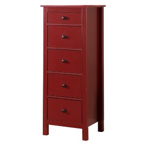 Randal 5 Drawer Chest Red - ioHOMES