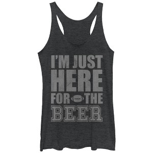 Women's CHIN UP Football Here for the Beer Racerback Tank Top - 1 of 3