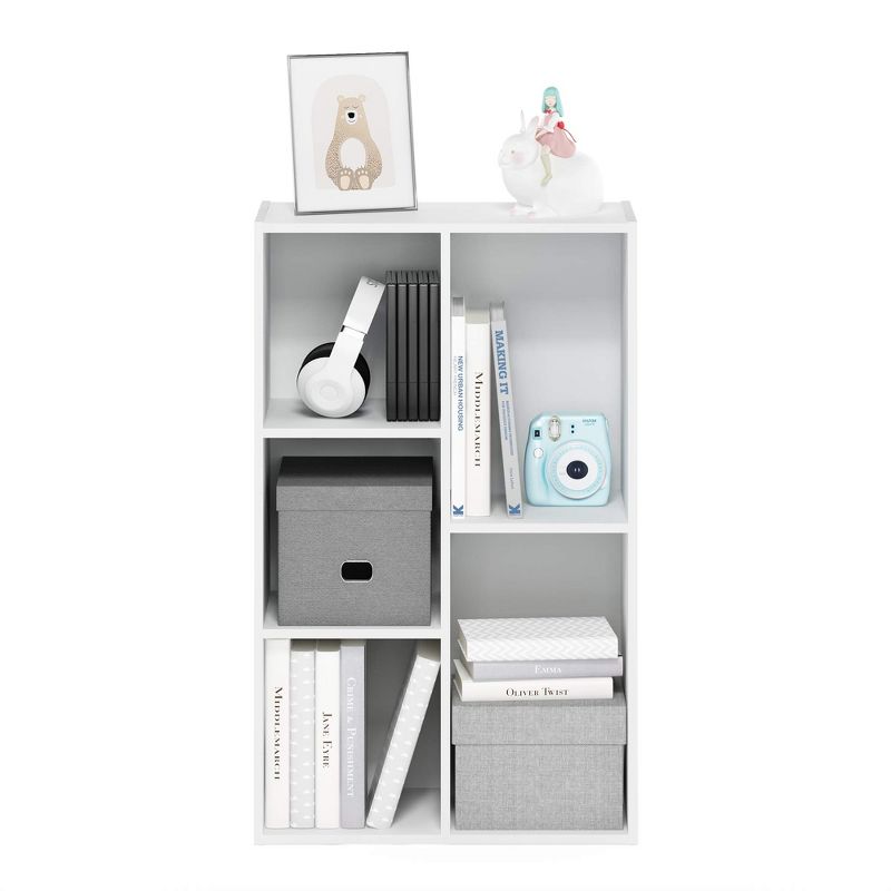 31" 5 Cube Decorative Bookshelf-Furinno Luder Reversible Open Shelf, 4 of 9