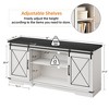 ODK Farmhouse TV Stand 65+ inch, Sliding Barn Doors and Storage Cabinets & Adjustable Shelf, Media Console for Living Room, Bedroom - 2 of 4