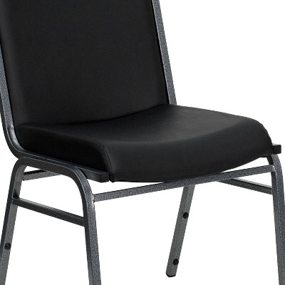Heavy Duty Black Vinyl Metal Stackable Side Chair