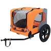 Munora 23.62" L x 17.71" W Heavy Duty Collapsible Pet Bike Trailer with 16" All-Terrain Wheels & Universal Hitch - Foldable Dog/Cargo Carrier, Orange - 3 of 4