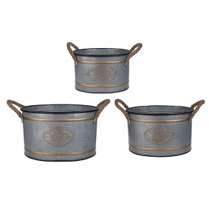 Gulches Set of 3 Huxley Metal Decorative Pots - 1 of 4