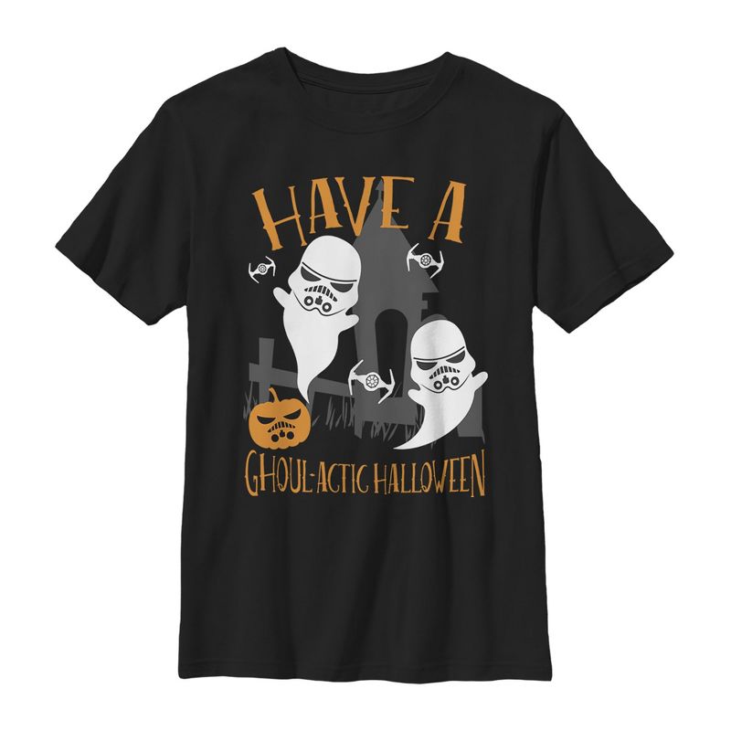 Boy's Star Wars Ghoulactic Halloween Stormtrooper T-Shirt, 1 of 5