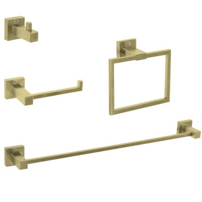 Elegant Lighting Isla 4-Piece Bathroom Hardware Set in Brushed Gold