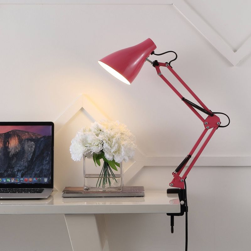 28.5" Odile Classic Industrial Adjustable Articulated Clamp-On Task Lamp (Includes LED Light Bulb) - JONATHAN Y, 4 of 9