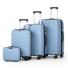 Karl Home Luggage Sets 4 Piece, PP Hard Shell Suitcase 12 inch 20 inch 24 inch 28 inch Luggage Sets Double Wheels with TSA Lock Black - 2 of 4