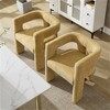 SKRAN Set of 2 Contemporary Designed Fabric Upholstered Accent Chair, Dining Chair, Barrel Side Chairs, Kitchen Armchair for Living Room(Yellow) - 2 of 4