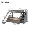 Multifunctional Twin Over Full Bunk Bed With Storage Drawers Staircase Slide Guardrail Space-Saving Dormitory Furniture Twin Over Twin Bunk Bed - 3 of 4