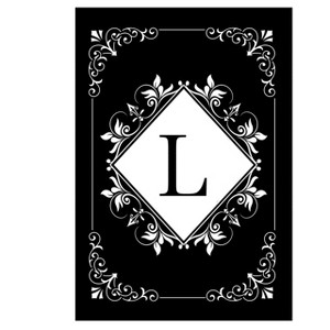 Briarwood Lane Everyday Double Sided Garden Flag 12x18 For Outdoor Black and White Monogram L Garden Flag Flags For Outside - 1 of 4